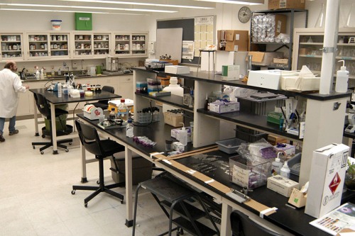 wide-angle photo of a laboratory