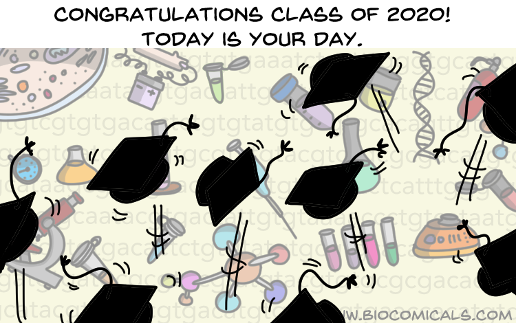 illustrated comic with message for 2020 graduates